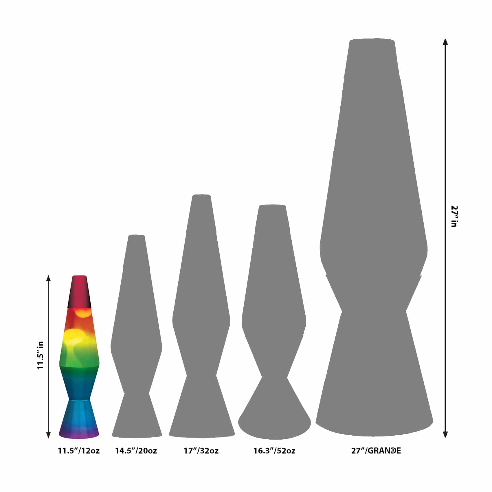 11.5″ LAVA Lamp Rainbow – White/Tricolor - Image 2
