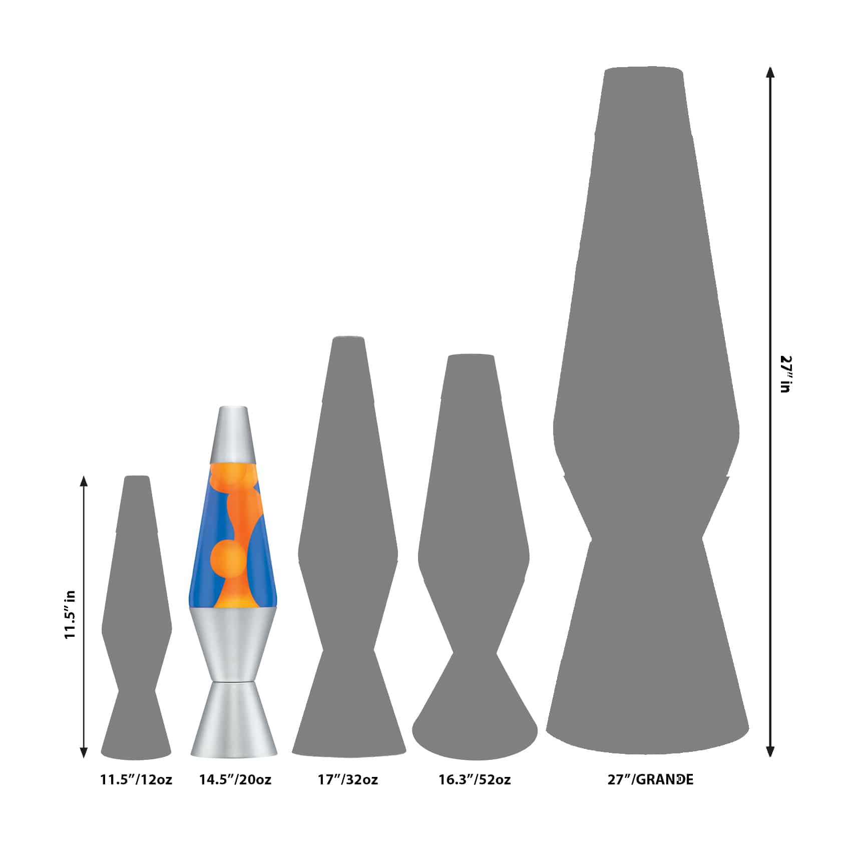 14.5” LAVA Lamp – Orange/Blue/Silver - Image 5