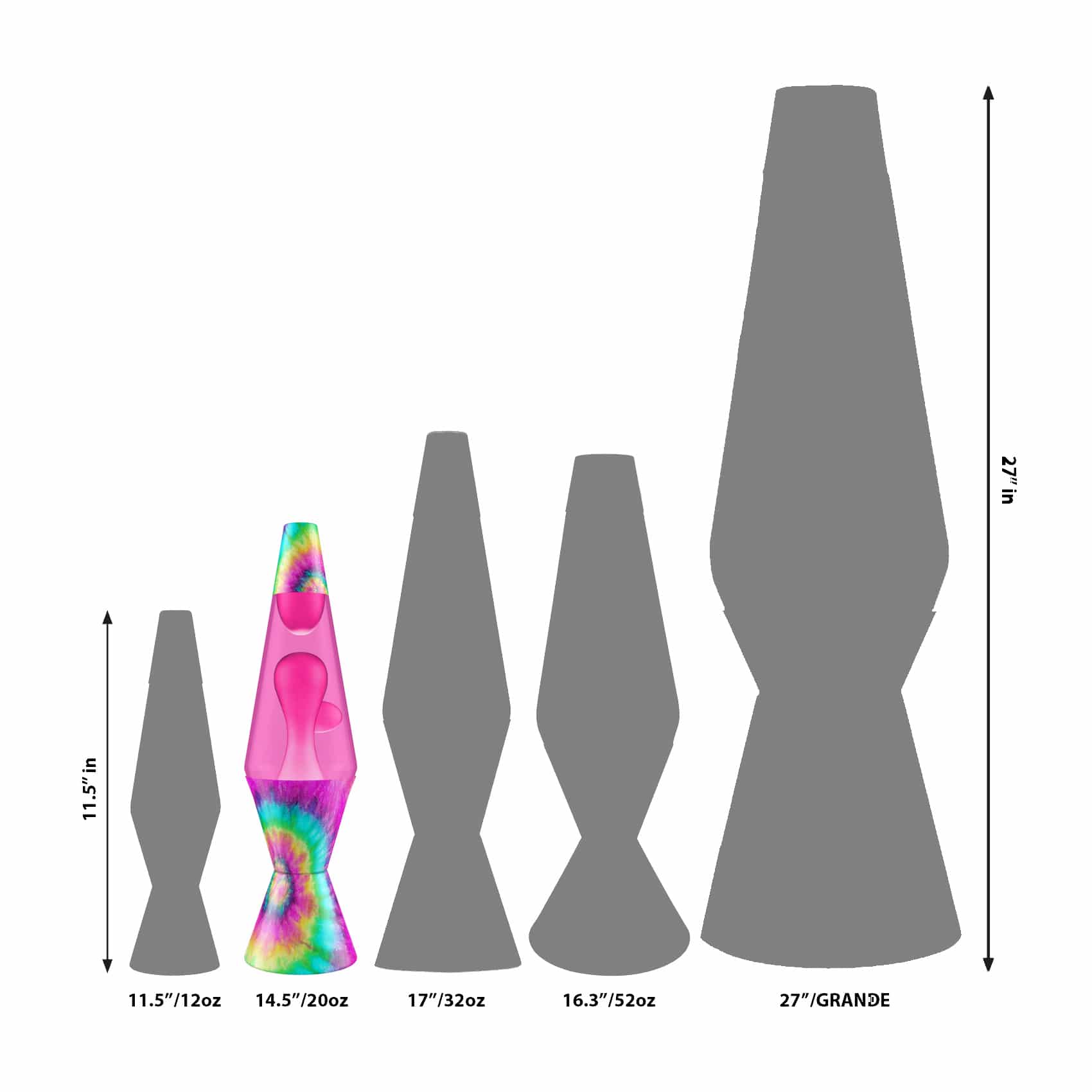 14.5″ LAVA Lamp – Tie Dye Pink Spiral - Image 2