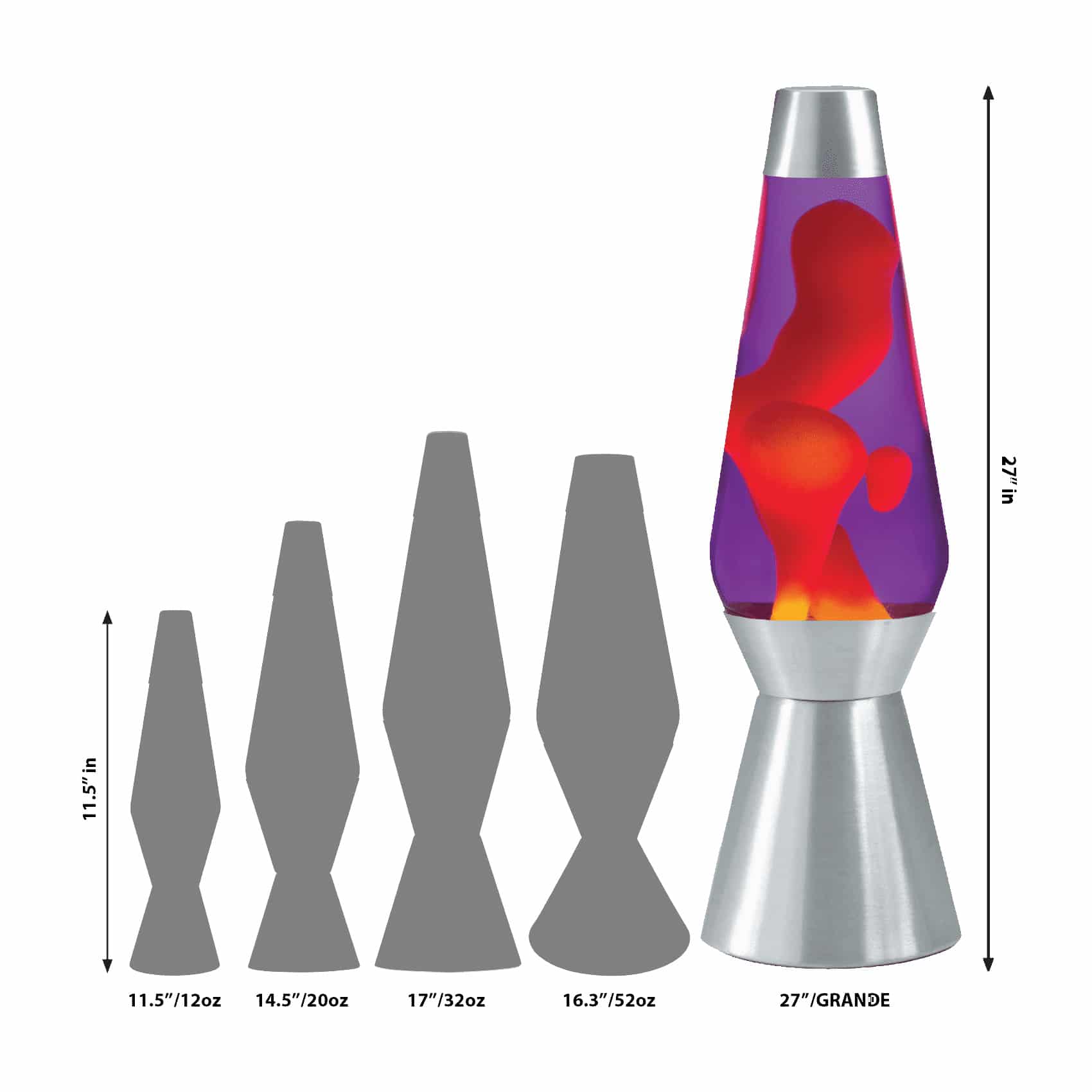 27″ LAVA Lamp Grande – Yellow/Purple/Silver - Image 2